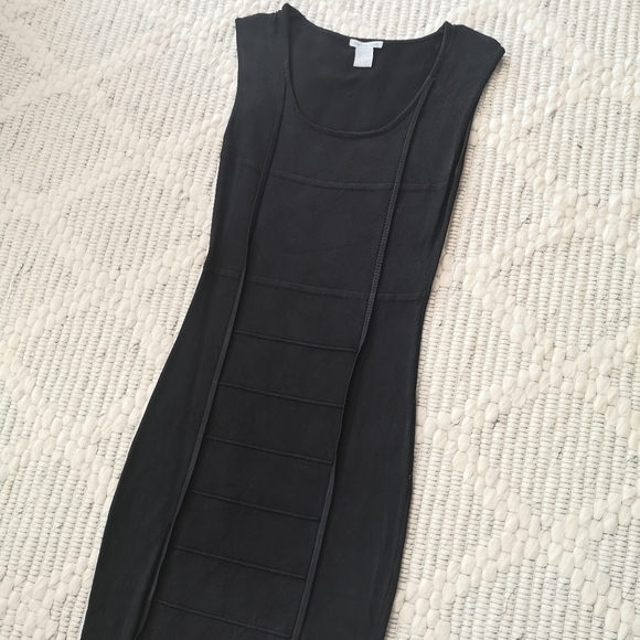 Black Ribbed Dress - Picture 3 of 4